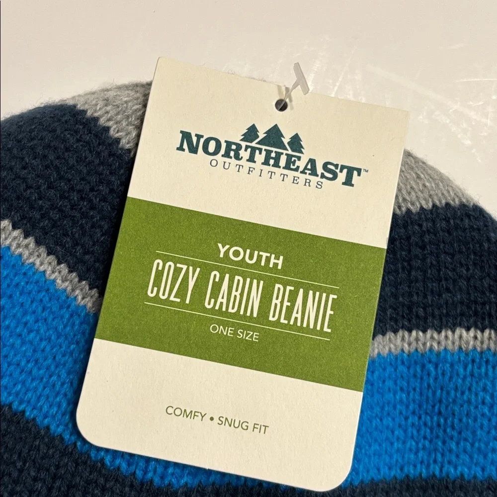 Northeast Outfitters Youth Cozy Cabin Blue Stripe Beanie
